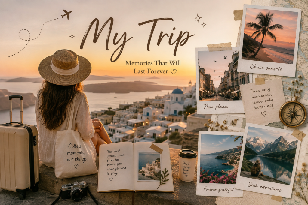 My trip unforgettable travel journey with beautiful destinations and adventure