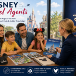 Disney Travel Agents helping a family plan a magical Disney vacation