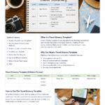 Travel itinerary template for planning a well-organized vacation
