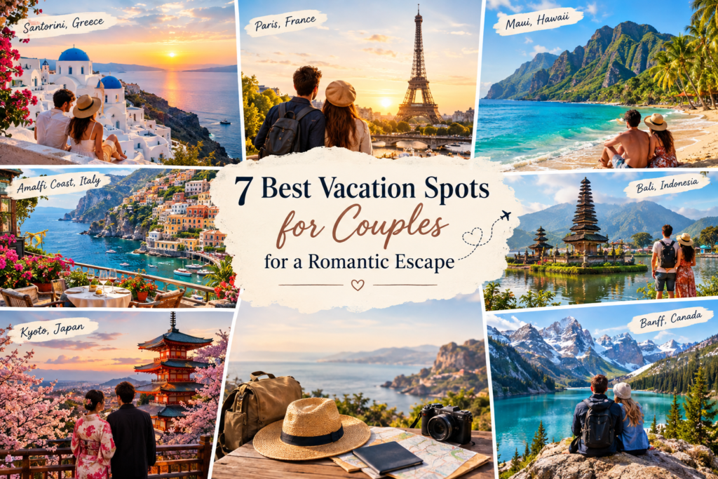 Romantic couples vacation destination with tropical beach, scenic coastline, and sunset views