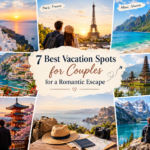 Romantic couples vacation destination with tropical beach, scenic coastline, and sunset views