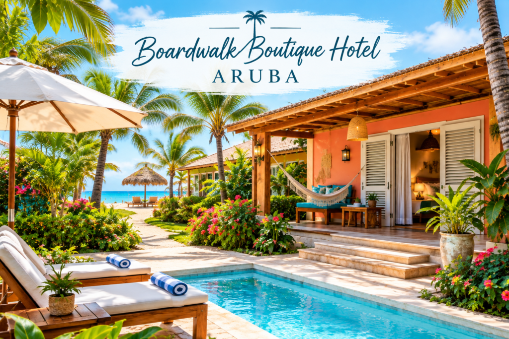 Boardwalk Boutique Hotel Aruba tropical casita and gardens near Palm Beach