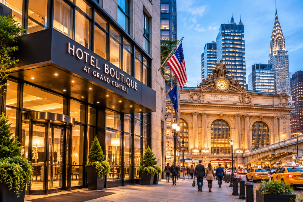 Hotel Boutique at Grand Central exterior and Midtown Manhattan location near Grand Central Terminal