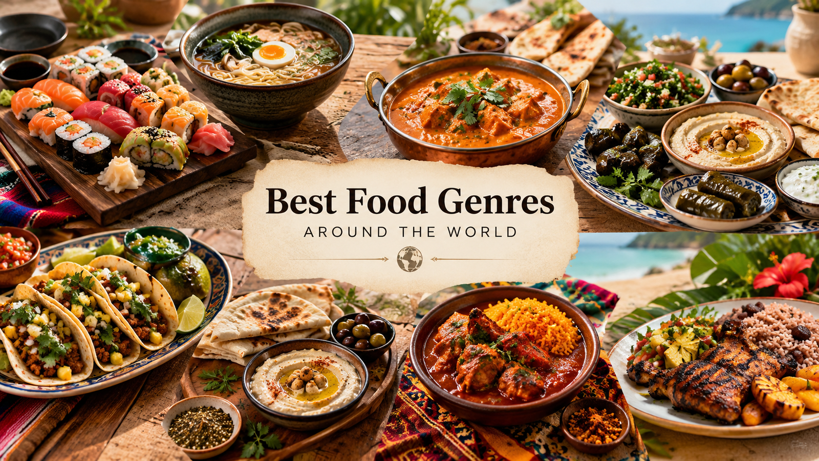Best food genres featuring international cuisines from around the world