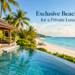 Exclusive beach resort with private villa and tropical ocean