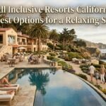 All inclusive resort overlooking the California coast with pool and Pacific Ocean views