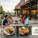 Huntsville food scene with local dishes and outdoor dining in Alabama