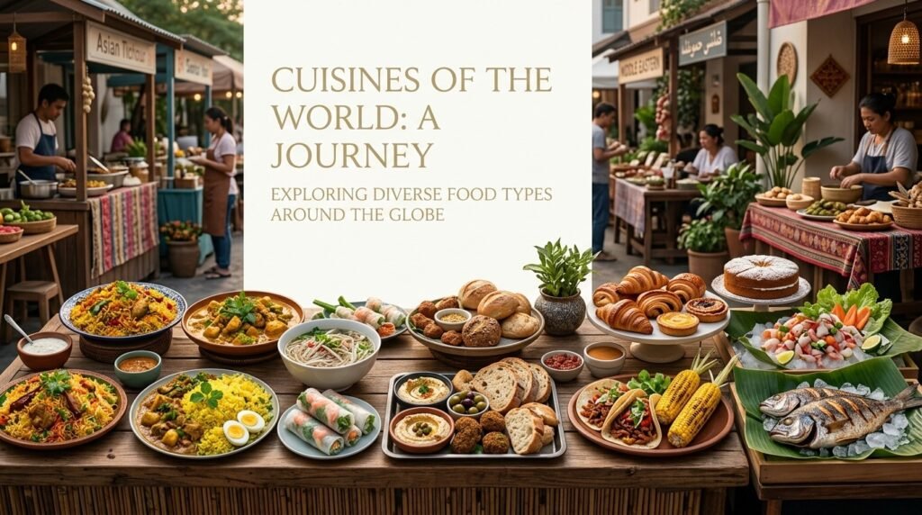 Food types from different cuisines around the world